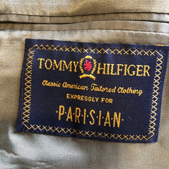 VTG Tommy Hilfiger Wool Tweed Blazer Glen Plaid Brown Sport Coat 90s Preppy 42L - Picture 10 of 14